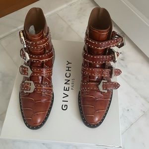Givenchy Elegant Studded Croco-Print Booties